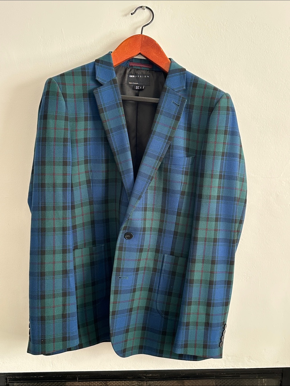 ASOS Blue & Green Tartan Sport Coat